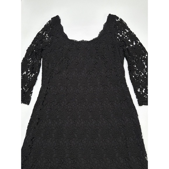 White House Black Market Dresses & Skirts - White House Black Market‎ Black Lace Square Neck 3/4 Sleeve Sheath Dress Size 8